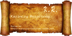Kazinczy Rozalinda névjegykártya